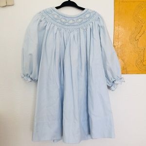 Blue Check smocked Dress
